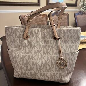 Michael Kors Monogram Leather Tote